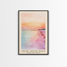 Load image into Gallery viewer, Cruise Center Beach, Turks and Caicos Watercolor Print, Vacation Gift, Turks and Caicos Wall Art, Beach Painting, Beach Decor, Large Wall Art, Wood Frame Art