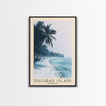 Load image into Gallery viewer, Dhigurah Island, Maldives Watercolor Print, Vacation Gift, Maldives Wall Art, Beach Painting, Beach Decor, Large Wall Art, Wood Frame Art