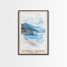 Load image into Gallery viewer, Dobrec Beach, Montenegro Watercolor Beach Print, Vacation Gift, Montenegro Wall Art, Beach Painting, Beach Decor, Beach Painting