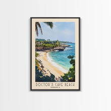 Load image into Gallery viewer, Doctor’s Cave Beach, Jamaica Watercolor Beach Print, Vacation Gift, Jamaica Wall Art, Framed Canvas Print, Framed Beach Painting