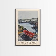 Carregar imagem no visualizador da galeria, Faial Island, Portugal Watercolor Beach Print, Vacation Gift, Portugal Wall Art, Framed Canvas Print, Framed Beach Painting
