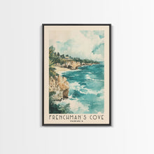 Load image into Gallery viewer, Frenchman’s Cove, Jamaica Watercolor Print, Vacation Gift, Jamaica Wall Art, Beach Painting, Beach Decor, Large Wall Art, Wood Frame Art