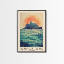 Carregar imagem no visualizador da galeria, Genovesa Island, Ecuador Watercolor Beach Print, Vacation Gift, Ecuador Wall Art, Framed Canvas Print, Framed Beach Painting