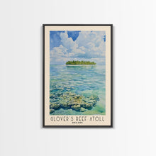 Load image into Gallery viewer, Glover’s Reef Atoll, Belize Watercolor Beach Print, Vacation Gift, Belize Wall Art, Beach Painting, Beach Decor, Beach Painting