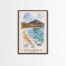 Load image into Gallery viewer, Ilıca Beach, Turkey Watercolor Beach Print, Vacation Gift, Turkey Wall Art, Beach Painting, Beach Decor, Beach Painting