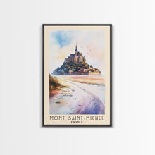 Load image into Gallery viewer, Mont Saint-Michel, France Watercolor Beach Print, Vacation Gift, France Wall Art, Beach Painting, Beach Decor, Beach Painting