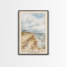 Load image into Gallery viewer, Whitstable beach, United Kingdom Watercolor Beach Print, Vacation Gift, United Kingdom Wall Art, Beach Painting, Beach Decor, Beach Painting
