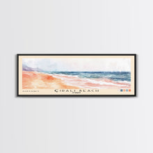 Load image into Gallery viewer, Çıralı Beach, Turkey Watercolor Print, Vacation Gift, Turkey Wall Art, Beach Painting, Beach Decor, Large Wall Art, Wood Frame Art