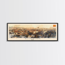 Carregar imagem no visualizador da galeria, Alcorcón Spain Panoramic Travel Poster, Framed Canvas Print or Metal Wall Art, Travel Art, Home Decor, Panoramic Painting, Midcentury Art