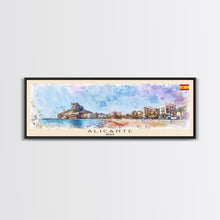Carregar imagem no visualizador da galeria, Alicante Spain Travel Print Wall Art, Panoramic City Art, Travel Art, Wall Decor, Vacation Gift, Framed Canvas Print Or Metal Art