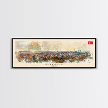 Load image into Gallery viewer, Ankara Turkey Travel Print Wall Art, Panoramic City Art, Travel Art, Wall Decor, Vacation Gift, Framed Canvas Print Or Metal Art