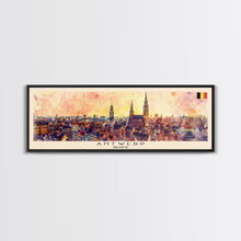 Load image into Gallery viewer, Antwerp Belgium Wall Art, Panoramic Travel Poster, Panoramic Framed Canvas Print, City Wall Art, Wall Hanging Home Decor, Travel Art