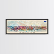 Carregar imagem no visualizador da galeria, Arkhangelsk Russia Panoramic Travel Poster, Framed Canvas Print or Metal Wall Art, Travel Art, Home Decor, Panoramic Painting, Midcentury Art
