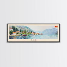 Load image into Gallery viewer, Bar Montenegro Travel Print Wall Art, Panoramic City Art, Travel Art, Wall Decor, Vacation Gift, Framed Canvas Print Or Metal Art