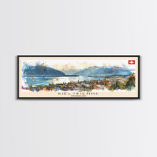 Load image into Gallery viewer, Biel Switzerland Wall Art, Panoramic Travel Poster, Panoramic Framed Canvas Print, City Wall Art, Wall Hanging Home Decor, Travel Art