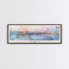 Cargar imagen en el visor de la galería, Catania Italy Travel Print Wall Art, Panoramic City Art, Travel Art, Wall Decor, Vacation Gift, Framed Canvas Print Or Metal Art