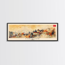 Load image into Gallery viewer, Eskisehir Turkey Panoramic Travel Poster, Framed Canvas Print or Metal Wall Art, Travel Art, Home Decor, Panoramic Painting, Midcentury Art