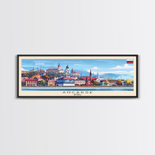 Load image into Gallery viewer, Angarsk Russia Panoramic Travel Poster, Framed Canvas Print or Metal Wall Art, Travel Art, Home Decor, Panoramic Painting, Midcentury Art