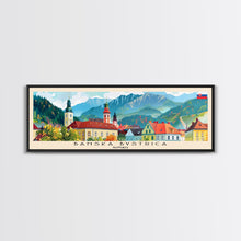 Load image into Gallery viewer, Banska Bystrica Wall Art, Panoramic Travel Poster, Panoramic Framed Canvas Print, City Wall Art, Wall Hanging Home Decor, Travel Art