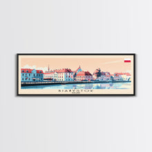 Load image into Gallery viewer, Bialystok Poland Panoramic Travel Poster, Framed Canvas Print or Metal Wall Art, Travel Art, Home Decor, Panoramic Painting, Midcentury Art