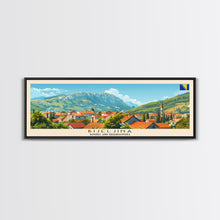 Load image into Gallery viewer, Bijeljina Bosnia Panoramic Travel Poster, Framed Canvas Print or Metal Wall Art, Travel Art, Home Decor, Panoramic Painting, Midcentury Art