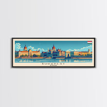 Carregar imagem no visualizador da galeria, Budapest Hungary Travel Art, City Art, Framed Canvas Print or Metal Wall Art, Europe Travel Poster, Panoramic Wall Art, Extra Wide Wall Art