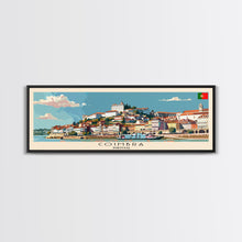 Load image into Gallery viewer, Coimbra Portugal Travel Art, City Art, Framed Canvas Print or Metal Wall Art, Europe Travel Poster, Panoramic Wall Art, Extra Wide Wall Art