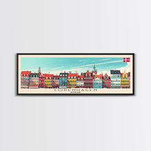 Cargar imagen en el visor de la galería, Copenhagen Denmark Travel Print Wall Art, Panoramic City Art, Travel Art, Wall Decor, Vacation Gift, Framed Canvas Print Or Metal Art