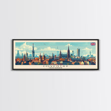 Load image into Gallery viewer, Coventry United Kingdom Wall Art, Panoramic Travel Poster, Panoramic Framed Canvas Print, City Wall Art, Wall Hanging Home Decor, Travel Art