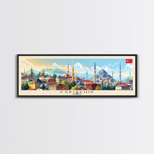 Load image into Gallery viewer, Eskisehir Turkey Panoramic Travel Poster, Framed Canvas Print or Metal Wall Art, Travel Art, Home Decor, Panoramic Painting, Midcentury Art