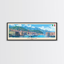 Carregar imagem no visualizador da galeria, Genoa Italy Travel Art, City Art, Framed Canvas Print or Metal Wall Art, Europe Travel Poster, Panoramic Wall Art, Extra Wide Wall Art