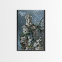 Load image into Gallery viewer, Ghostly Forest Path, Halloween Art, Spooky Wall Decor, Framed Canvas Print, Creepy Art, Halloween Wall Decor, Seasonal Wall Art