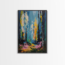 Load image into Gallery viewer, Ghostly Churchyard Framed Canvas Print, Halloween Haunted Church, Spooky Graveyard Art, Gothic Decor, Nighttime Artwork, Framed Canvas Print