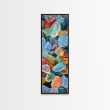 Load image into Gallery viewer, Colorful Textured Canvas Painting of Glass Rocks, Nature Art Print for Living Room, Oversized Canvas Art, Narrow Wall Art Print, Modern Art