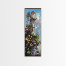 Carregar imagem no visualizador da galeria, Floral Angel Canvas Art Print Framed, Botanical Wall Art, Modern Botanical Still Life Art, Oversized Canvas Painting for Bedroom or Office