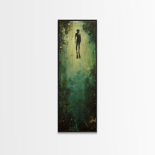 Carregar imagem no visualizador da galeria, Abstract Canvas Painting of Underwater Diver, Modern Framed Wall Art, Dark Wall Art for Living Room, Tall and Narrow Wall Art Print