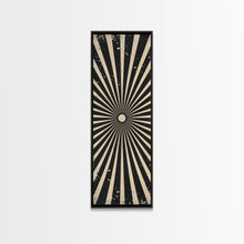 Load image into Gallery viewer, Black and White Sun Burst Art Deco Inspired Framed Canvas Print, Wall Art, Office or Mancave Wall Art