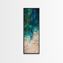 Carregar imagem no visualizador da galeria, Abstract Ocean Waves Art - Framed Canvas Print, Farmhouse Art, Boho Art, Skinny Art, Tall Art, Living Room Decor, Coastal Wall Art for Home Decor