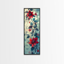 Carregar imagem no visualizador da galeria, Canvas Print Vibrant Red Clematis Flowers Against Dreamy Background, Perfect For Botanical Wall Art