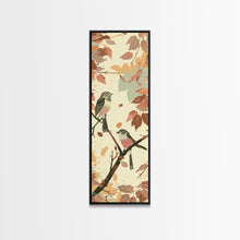 Cargar imagen en el visor de la galería, Charming Small Birds On Autumn Branches For Cozy Fall-Themed Wall Art Japanese Style Framed Canvas Print