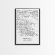 Load image into Gallery viewer, Anaheim Street Map, California Map, City Map Wall Decor, Travel Map, Minimalist, Modern Art, Wall Art, Canvas Print, Canvas Wall Art