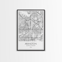 Cargar imagen en el visor de la galería, Arlington Street Map, Texas Map, City Art, Travel Map, Home Office Art, Family Gift, Modern Art, Wall Art, Canvas Print, Canvas Wall Art