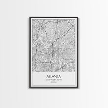 Load image into Gallery viewer, Atlanta Street Map, Georgia Map, City Map Art, Travel Print, Couple Gift, Minimalist Art Print, Wall Art, Canvas Print, Canvas Wall Art