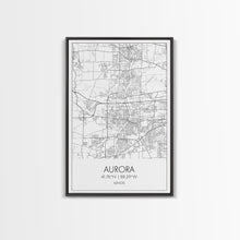 Carregar imagem no visualizador da galeria, Aurora Street Map, Illinois Map, City Map Wall Art, Daughter Gift, Travel Map, Minimalist Art, Wall Art, Canvas Print, Canvas Wall Art