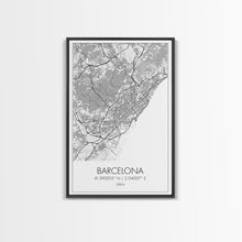 Load image into Gallery viewer, Barcelona Street Map, Spain Map, City Wall Art, Europe Travel Art, Anniversary Gift, Modern Art, Wall Art, Canvas Print, Canvas Wall Art