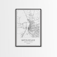 Load image into Gallery viewer, Baton Rouge Street Map, Louisiana Map, City Map Art, Modern Art, Wall Art, Canvas Print, Canvas Wall Art, Travel Gift, Home Wall Art