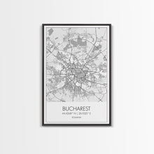Carregar imagem no visualizador da galeria, Bucharest Street Map, Romania Map, City Map Art, Modern Art, Wall Art, Canvas Print, Canvas Wall Art, Adventure Wall Art, Vacation Gift