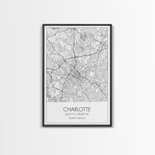 Cargar imagen en el visor de la galería, Charlotte Street Map, North Carolina Map, City Map Art, Modern Art, Wall Art, Canvas Print, Canvas Wall Art, Travel Wall Art, Gift For Mom