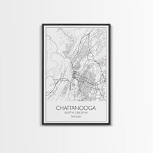 Cargar imagen en el visor de la galería, Chattanooga Street Map, Tennessee Map, City Map Art, Modern Art, Wall Art, Canvas Print, Canvas Wall Art, Office Wall Art, Travelling Gifts