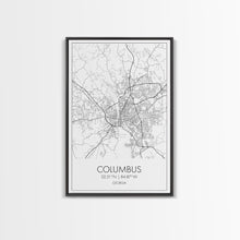 Cargar imagen en el visor de la galería, Columbus Street Map, Georgia Map, City Map Art, Minimalist Art, Wall Art, Canvas Print, Canvas Wall Art, City Wall Art, Travel Wall Print